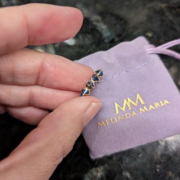 Melinda Maria Blue Gemstone & Gold Ear Cuff- Beautiful! - Picture 3 of 6